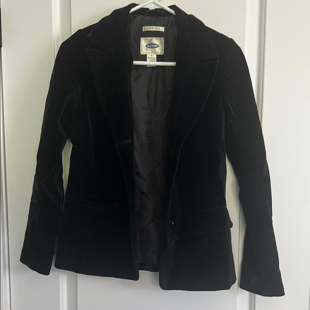 GAP Black Tailored Velvet Blazer